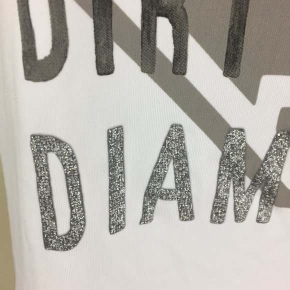 ADIDAS ClimaLite  White Gray Silver Glitter DIRT DIAMONDS Etc Print Tank Top - Picture 8 of 11